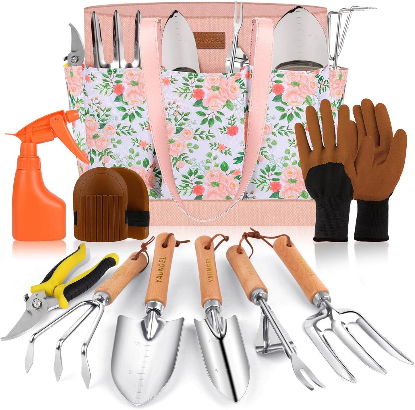 Nice Garden Tool Set, 10 Pieces with Non-Slip Wooden Handle