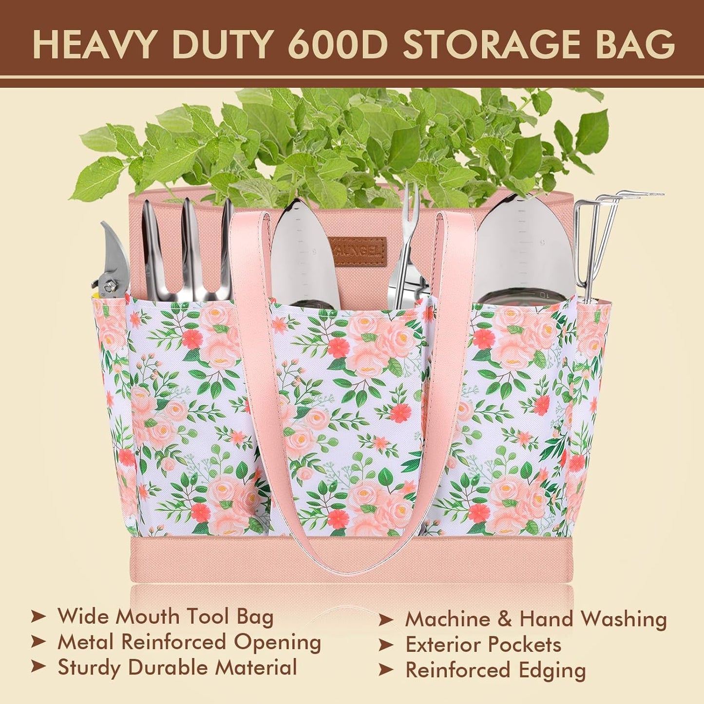 Nice Garden Tool Set, 10 Pieces with Non-Slip Wooden Handle