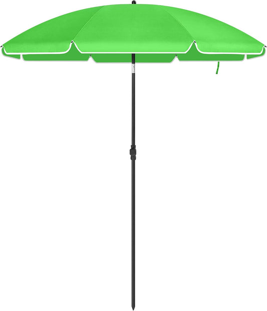 Parasol 160 cm, Sun Protection, Height Adjustable, with Carry Bag - Green