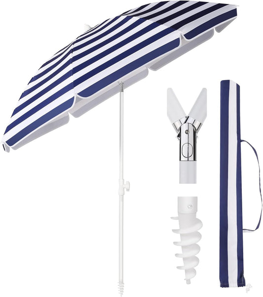 1.6m Beach/Garden Umbrella with Ground Spike